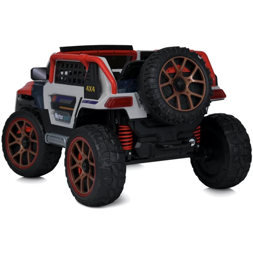 Дитячий електромобіль Bambi Racer Позашляховик сірий із червоним (M 5850EBLR-11)