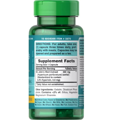 Puritans Pride St. Johns Wort Екстракт Звіробою 300 мг 100 капсул: Форма випуску Капсулы
