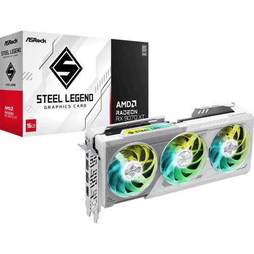 Відеокарта ASRock AMD Radeon RX 9070 XT Steel Legend 16GB (RX9070XT SL 16G): Обсяг пам'яті, Гб 16