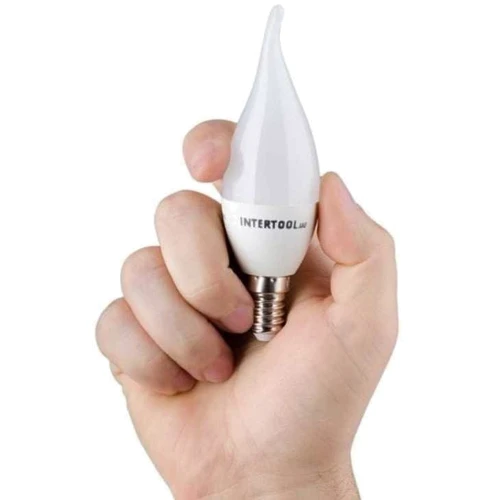 Светодиодная лампа INTERTOOL LL-0161 LED C37, E14, 3Вт, 150-300В, 4000K