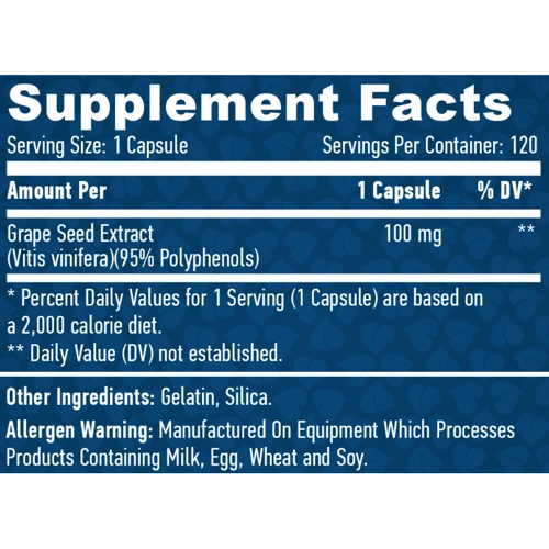 Haya Labs Grapeseed Extract 100 мг Экстракт виноградной косточки 120 капсул: Форма выпуска Капсулы
