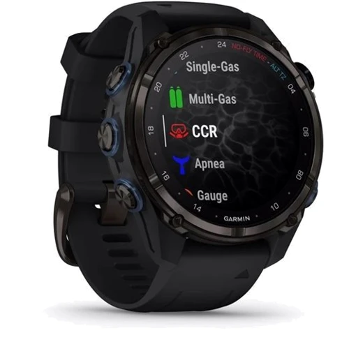 Смарт-часы Garmin Descent Mk3i 43mm Carbon Grey DLC Titanium with Black Silicone Band and Descent T2 Transceiver (BNDL-DMK3I-43CGTDT2): Дисплей 1.2" AMOLED (390x390)