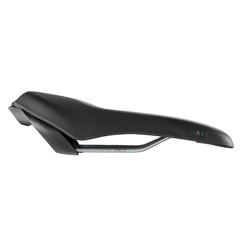 Сідло Selle Royal SCIENTIA A1 Athletic, 3D skingel, оббивка Black gummy / Black mokka, 289х127мм, 380г, рейли сталь + Curva suspension, unisex, чорне: Анатомічна виїмка Есть