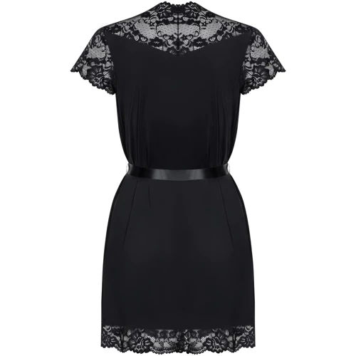 Сексуальний халатик Obsessive 810-PEI-1 peignoir black XXL