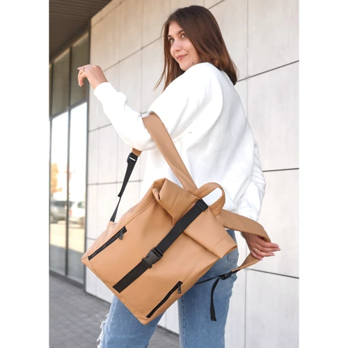Женский рюкзак Sambag RollTop бежевый (24208026): Фактура Матовая, Гладкая
