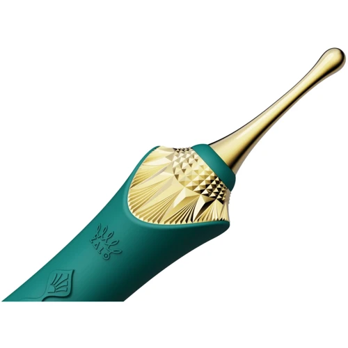 Вагинально-клиторальный вибратор Zalo - Bess Turquoise Green многофункциональный с насадками