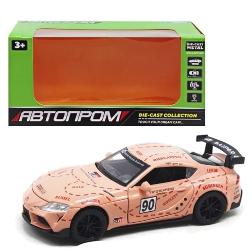 Машинка металлическая Автопром Toyota Supra розовая (32123)