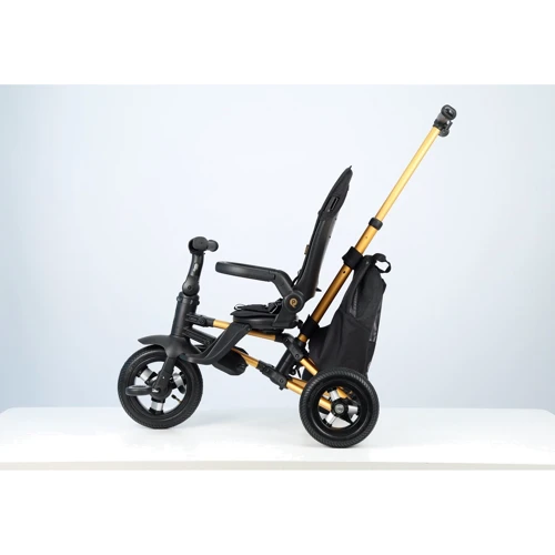 Велосипед складной трехколесный детский QPLAY Nova Pro с надувными колесами Gold Matt - Black фото 10