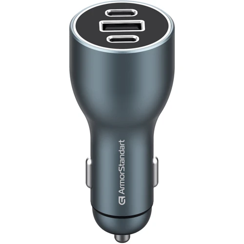 Зарядний пристрій ArmorStandart Car Charger USB+2хUSB-C Resolute Power ASPP-21 120W Grey (ARM70026)