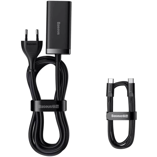 Зарядний пристрій Baseus Wall Charger GaN3 Pro 2xUSB+2xUSB-C 100W Black with USB-C cable (CCGP000101): Кабель в комплекті USB-C