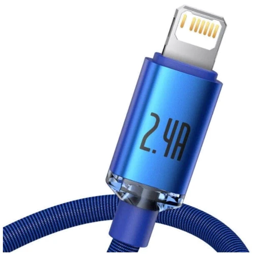 Кабель Baseus USB Cable to Lightning Crystal Shine Series 2.4A 2m Blue (CAJY000103): Тип USB Cable - Lightning