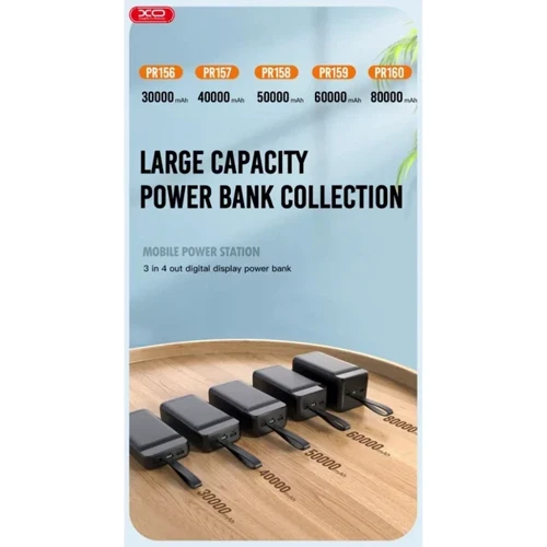 Внешний аккумулятор XO Power Bank 40000mAh PR157 Dispaly 22.5W Black