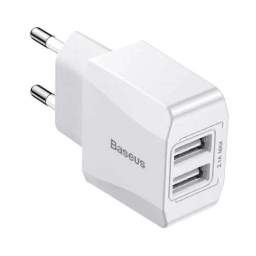 Зарядний пристрій Baseus USB Wall Charger 2xUSB 2.1A Mini Dual-U White (CCALL-MN02)