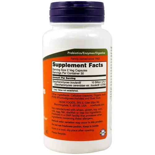 NOW Foods SACCHAROMYCES BOULARDI 60 VCAPS Сахаромицеты Буларди: Тип Сахаромицеты Буларди
