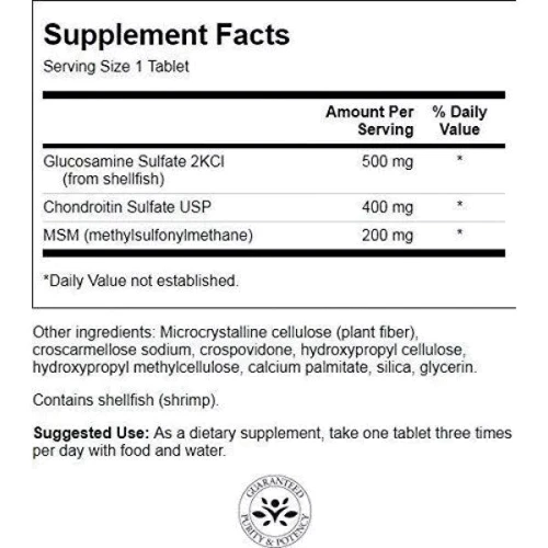 Swanson Glucosamine Chondroitin and Msm Глюкозамин хондроитин и МСМ 240 таблеток: Тип Глюкозамин