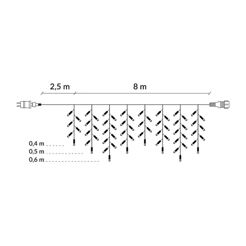 Гирлянда бахрома уличная (наружная) Springos 8 м 200 LED CL0200 Cold White фото 9