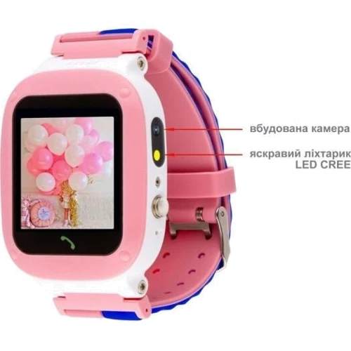 Смарт-часы AmiGo GO004 Splashproof Camera+LED Pink: Емкость батареи, мАч 400