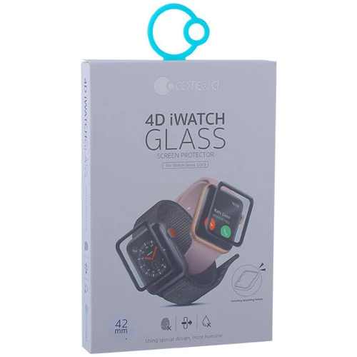 Аксесуар для Watch COTEetCI Tempered Glass 4D Full Viscosity Black-Rim for Apple Watch 1-3 42mm (CS2213-42): Виробник COTEetCI
