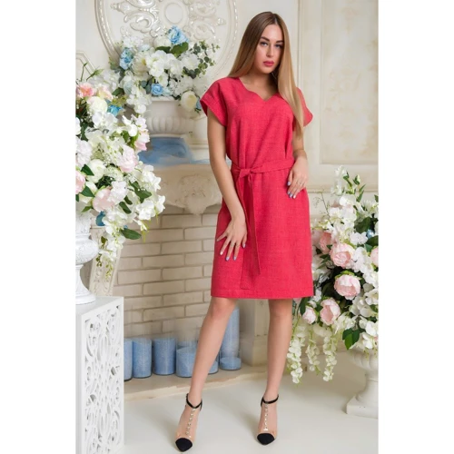 Платье FLFashion Пронто АПП 0132 50 розовая повседневное удлиненное миди