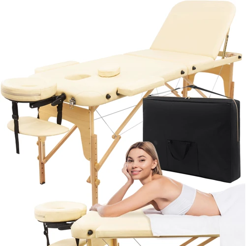 Массажный стол 4FIZJO Massage Table+ Wood W60 Beige (TABLE+W60BEIGE)