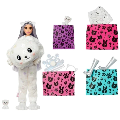 Кукла Barbie Cutie Reveal Зимний блеск в костюме полярного медведя (HJL64): Особенности На шарнирах