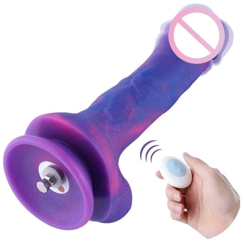 Фаллоимитатор 8.2″ с вибрацией для секс-машин Hismith Purple Silicone Dildo with Vibe
