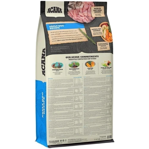 Сухой корм ACANA Adult Dog Recipe для собак всех пород со вкусом курицы 17 кг (a52517): Свойства Основное питание, Для активных собак