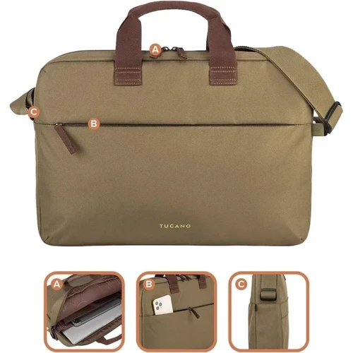 Сумка для ноутбуков Tucano 15" Smart Bag Green (BSMART15-VM): Цвет зеленый