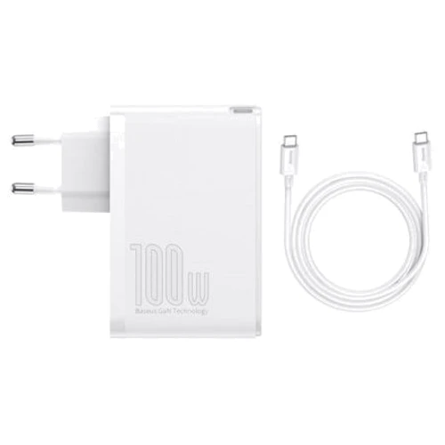 Зарядное устройство Baseus Wall Charger GaN2 2xUSB-C+2хUSB 100W White with USB-C Cable (CCGAN2P-L02): Сила тока 2.4А и более