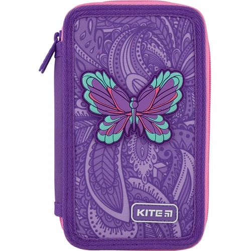 Пенал Kite 2 отд., без наполнения 623-1 Flowery k20-623-1