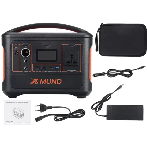 Зарядная станция XMUND XD-PS10 500Wh 153600mAh 600W Portable Power Station (XD-PS10): Емкость аккумулятора, Вт/ч 500