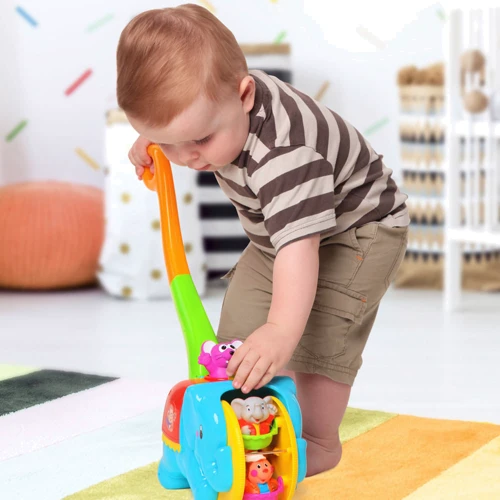 Игрушка-каталка Kiddieland Слон-циркач свет, озвуч. укр.яз (058297)