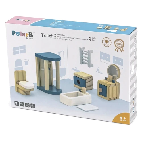 Деревянная мебель для кукол Viga Toys PolarB Ванная комната (44039): Тип Мебель
