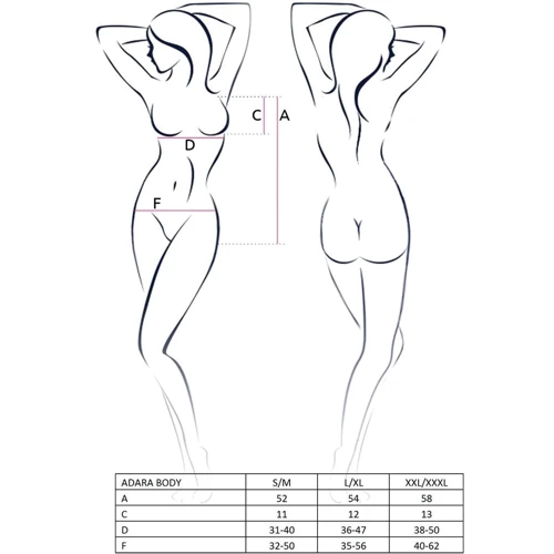 Боди монокини Passion ADARA BODY red, XXL/XXXL