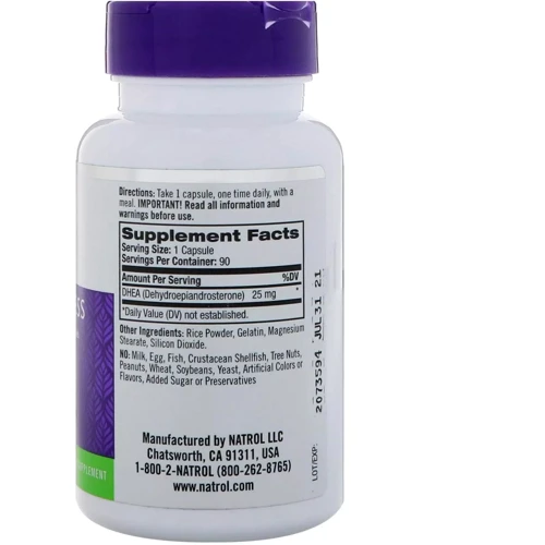 Natrol DHEA 25 mg ДГЭА 90 капсул: Форма выпуска Капсулы