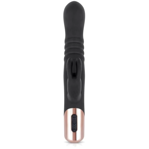 Вибратор-кролик Rosy Gold - Rabbit Vibrator with thrusting function - Black