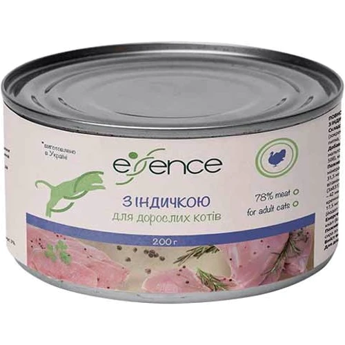 Влажный корм Essence для взрослых котов с индейкой 200 г (1111168526)