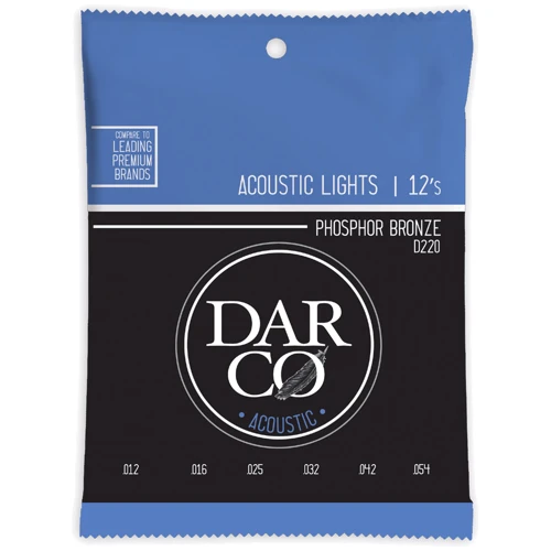 Струна для гитар Струны MARTIN D220 Darco Acoustic 92/8 Phosphor Bronze Light (12-54)
