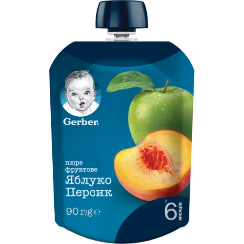 Пюре фруктове Яблуко персик для дітей з 6 місяців (7613036345460)