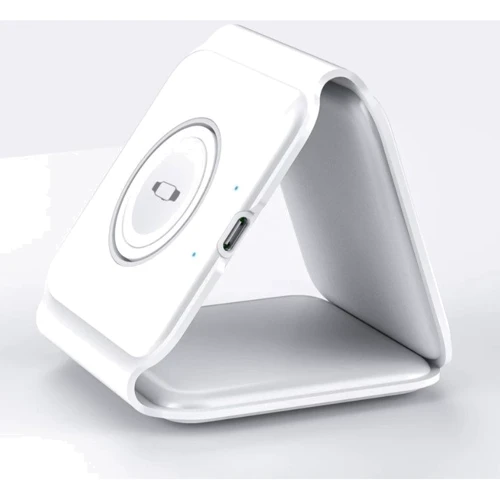 Зарядний пристрій WIWU Wireless Charger Foldable MagSafe 3in1 15W M6 White для iPhone 16 I 15 I 14 I 13 I 12 series, Apple Watch: Кабель в комплекті Відсутнє