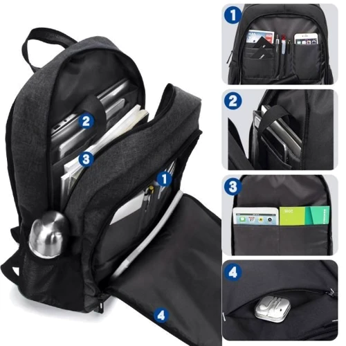 Сумка для ноутбука Kingslong 15.6" Backpack Black (KLB181001A001): Матеріал поліестер