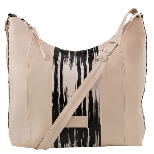 Женская сумка хобо Laskara бежевая (LK10249-zebra)