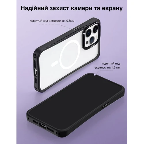 Чехол для iPhone VOKAMO Case with MagSafe Ice Glass Black for iPhone 15 Pro Max (NVK010841) фото 8