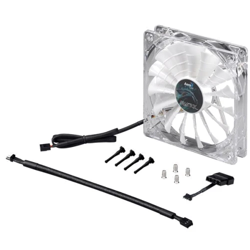 Кулер Aerocool Shark Fan 120мм (Great White) LED Retail: Уровень шума, dB 26.5 или 12.6 (с кабелем для понижения)