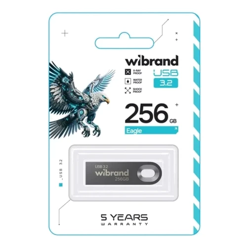 USB-флешка Wibrand 256GB Eagle USB 3.2 Grey (WI3.2/EA256U10G): Обсяг пам'яті 256 GB