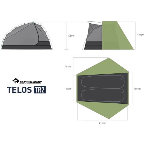 Палатка Sea to Summit Telos TR2, Mesh Inner, Sil/PeU, Green от Sea to Summit (STS ATS2040-01170409) фото 21
