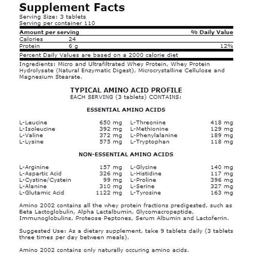 Амінокислота для спорту Ultimate Nutrition Amino 2002 330 tabs: Смак Без смаку
