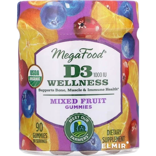 MegaFood Vitamin D3 Immune support 1000 IU Вітамін D3 зі смаком фруктів 90 желейних цукерок