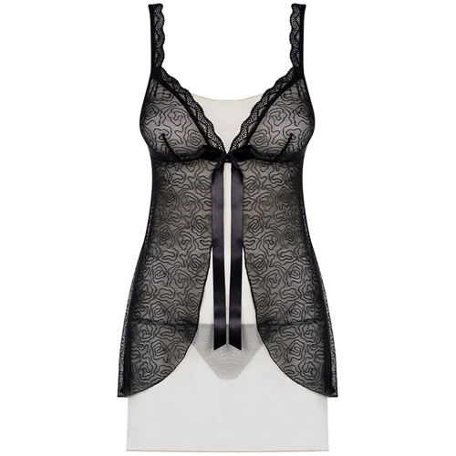 Двухслойный бебидолл с кружевной накидкой Obsessive 811-BAB-4, S/M