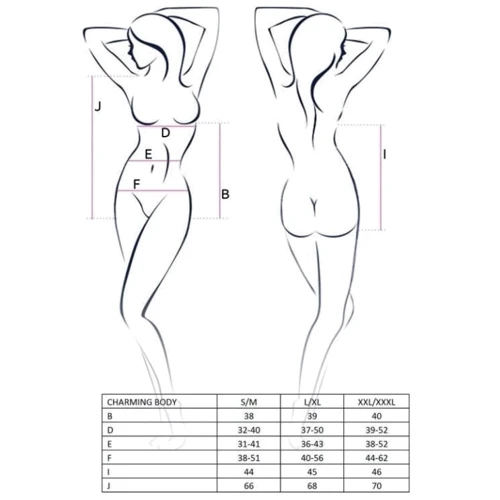 Сексуальное боди Passion CHARMING BODY black XXL/XXXL